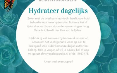 Hydrateer dagelijks, zeker met de aankomende vrieskou!